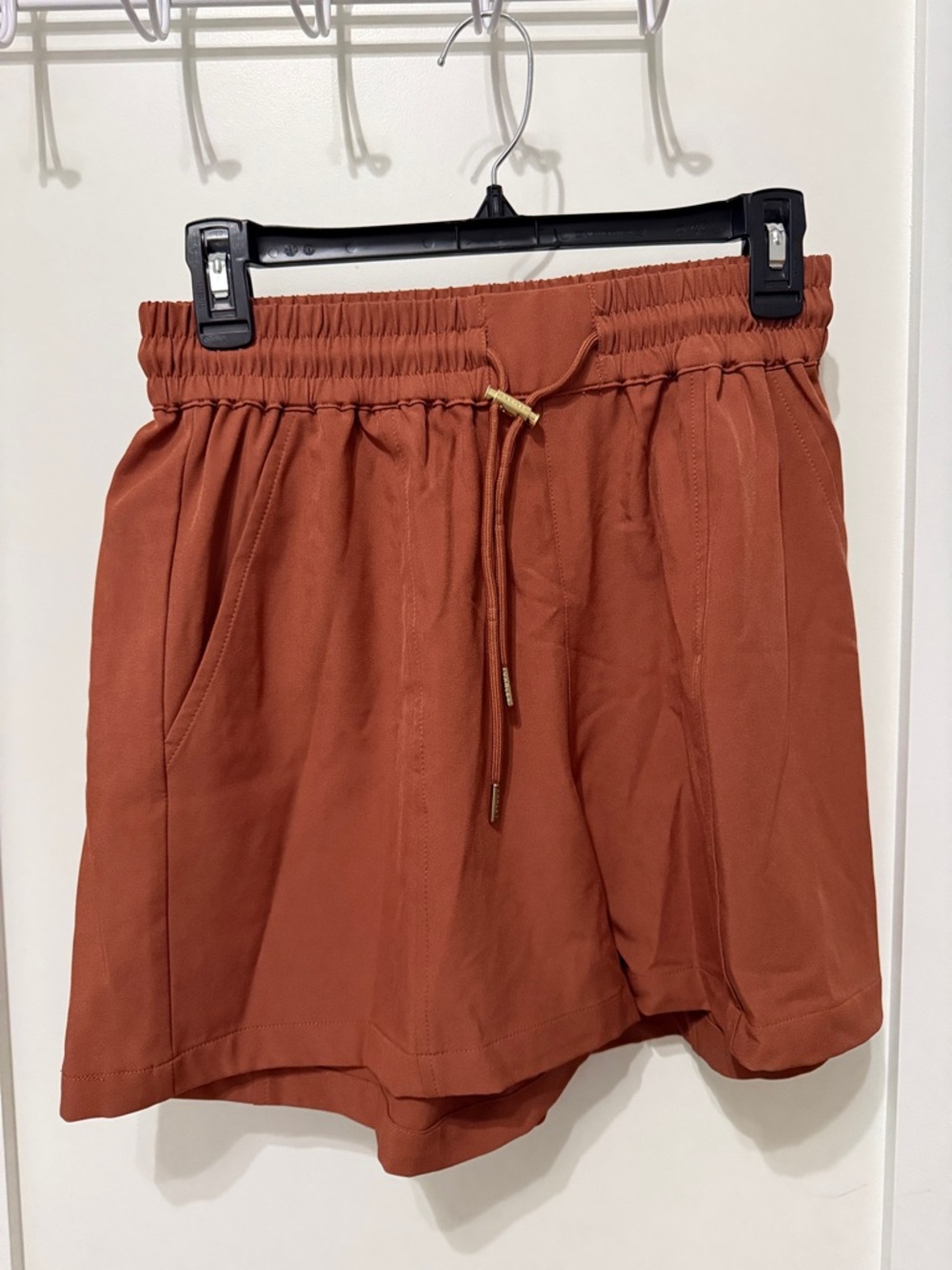 Varley Terracotta Drawstring Athletic Shorts